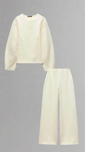 Drune | Bequemes Damen Pullover Satz mit Weiten Hosen