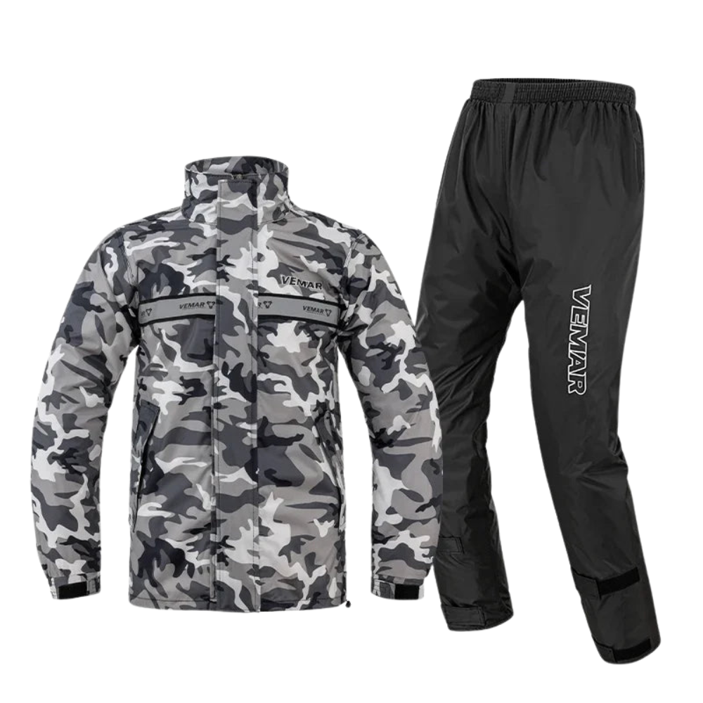Drune | Unisex wasserdichter Motorrad-Regenanzug mit Kapuze