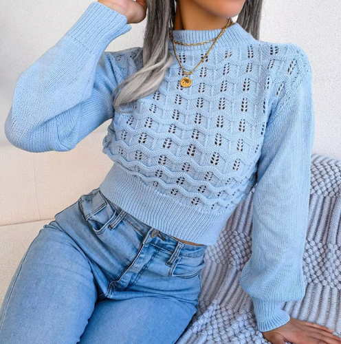 Drune | Crop-Top für den Winter mit elegantem Strickmuster für Frauen