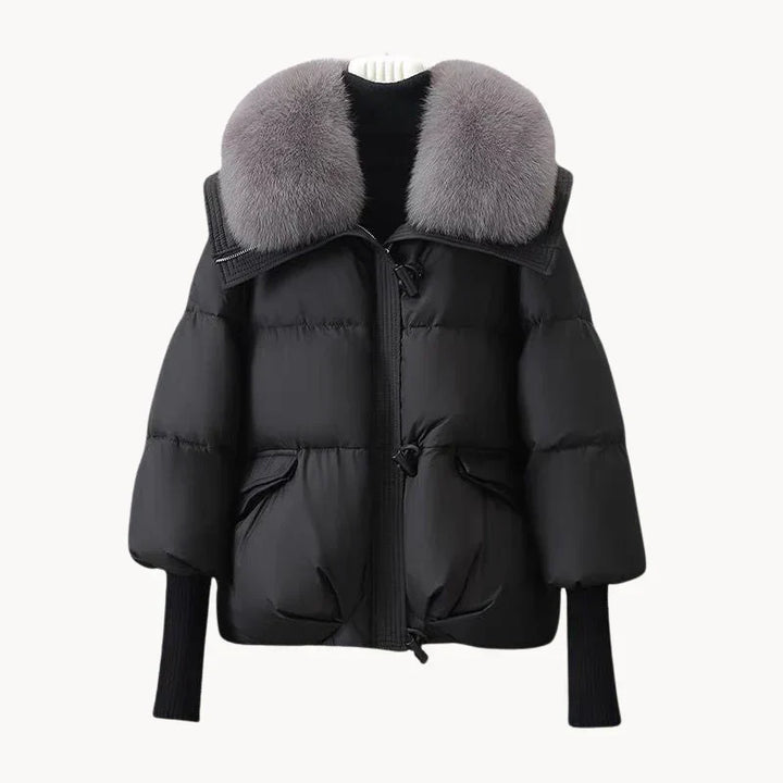 Drune | Glamouröse Daunenjacke mit Kunstpelzkragen für Damen
