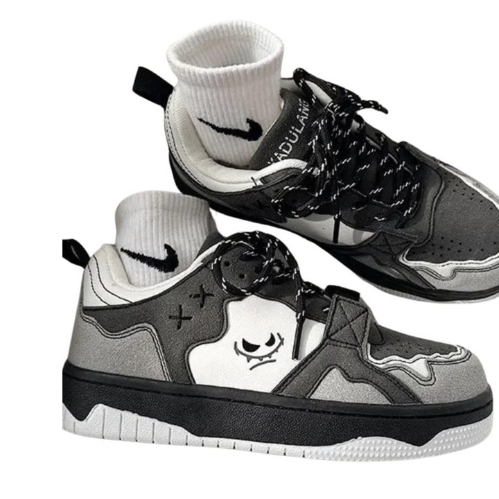 Drune - Sneakers - Jahrgang - Graffiti Niedrig-Top-Plattform