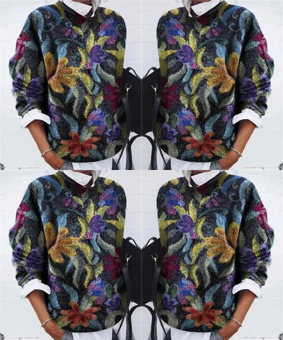 Drune | Eleganter Damenpullover mit floralem Druck
