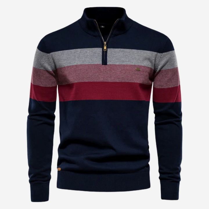 Drune | Retro Pullover mit Viertelreißverschluss