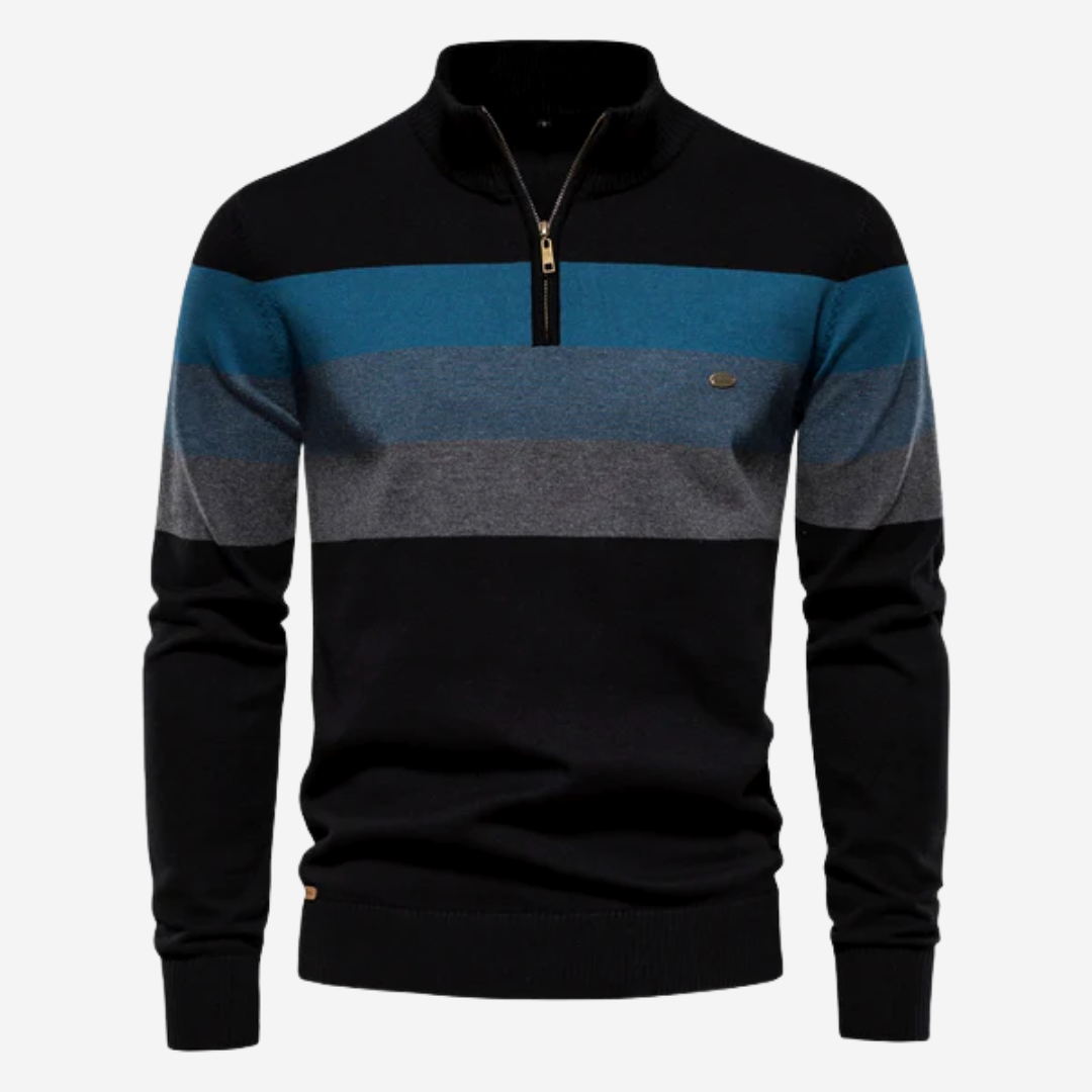 Drune | Retro Pullover mit Viertelreißverschluss