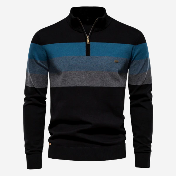 Drune | Retro Pullover mit Viertelreißverschluss