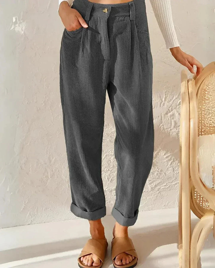 Drune | Elegante Cordhosen für Damen mit Hohem Bund
