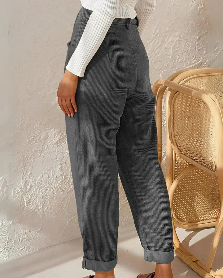 Drune | Elegante Cordhosen für Damen mit Hohem Bund