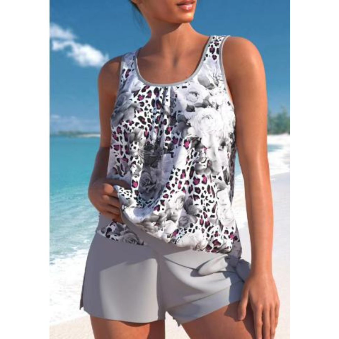 Drune | Damen Blumenmuster Zweiteiliges Badeanzug Set Bright