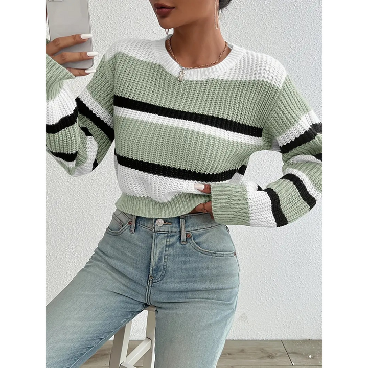 Drune | Bequemer Pullover für Damen mit Streifen und langen Ärmeln