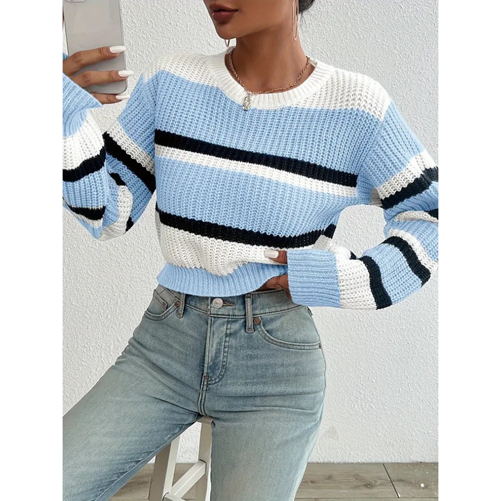 Drune | Bequemer Pullover für Damen mit Streifen und langen Ärmeln