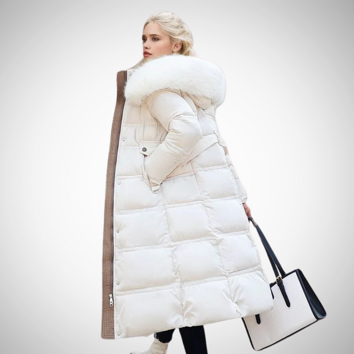 Drune | Lang Faux Fur Besatz Pufferjacke Für Damen