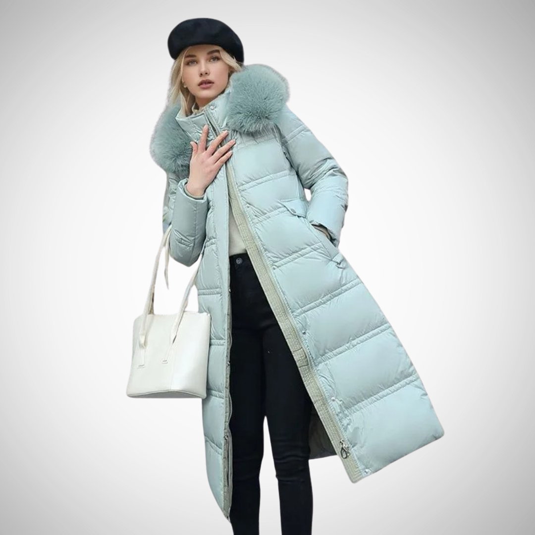 Drune | Lang Faux Fur Besatz Pufferjacke Für Damen
