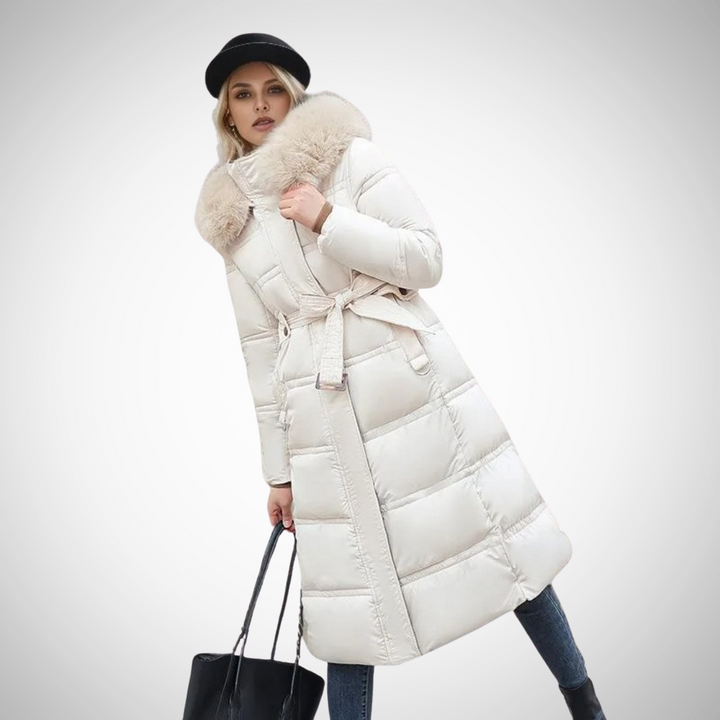 Drune | Lang Faux Fur Besatz Pufferjacke Für Damen