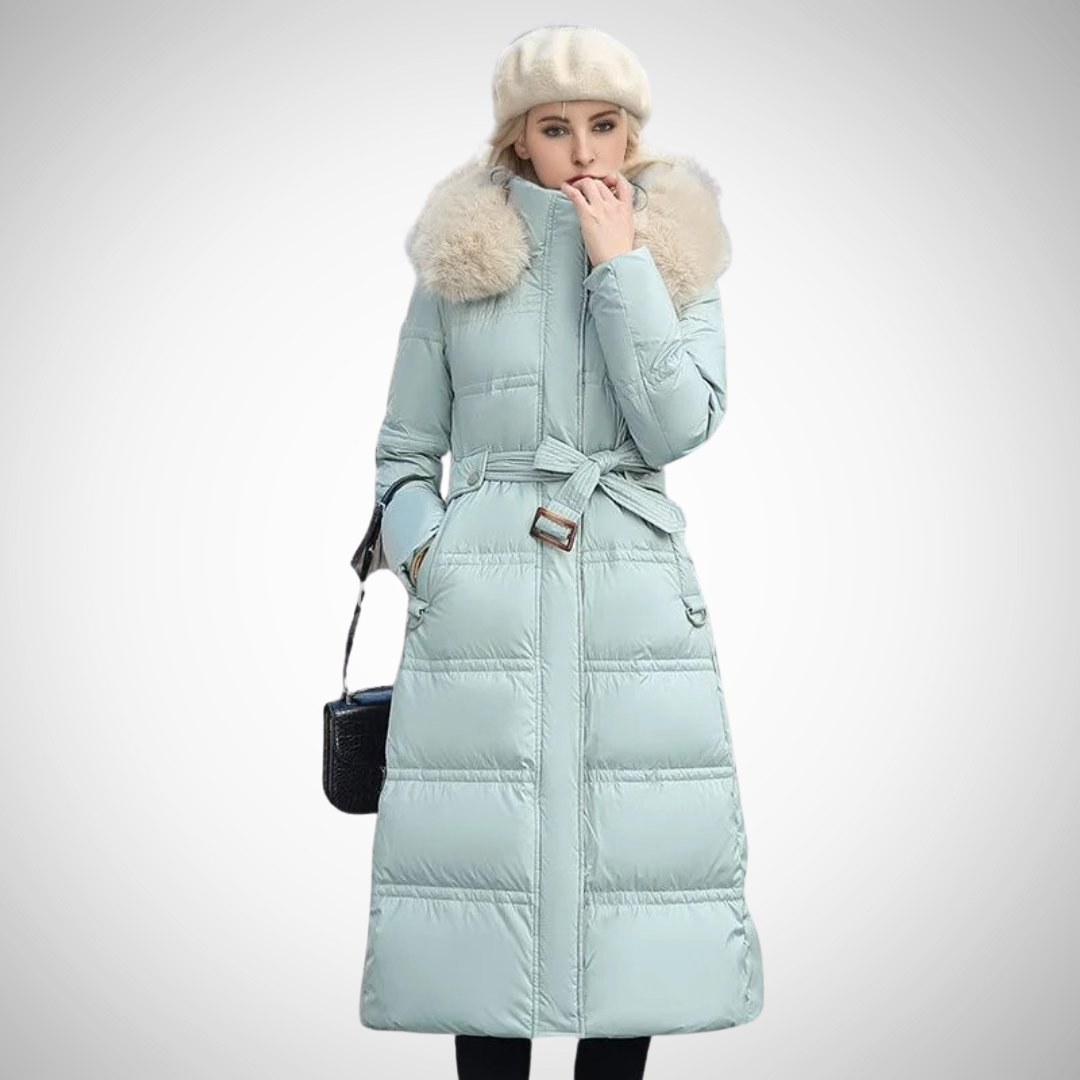 Drune | Lang Faux Fur Besatz Pufferjacke Für Damen