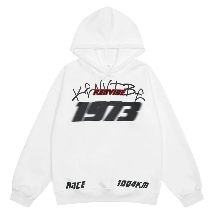 Drune Hoodie - Weinlese - Speed Druck Gestickt