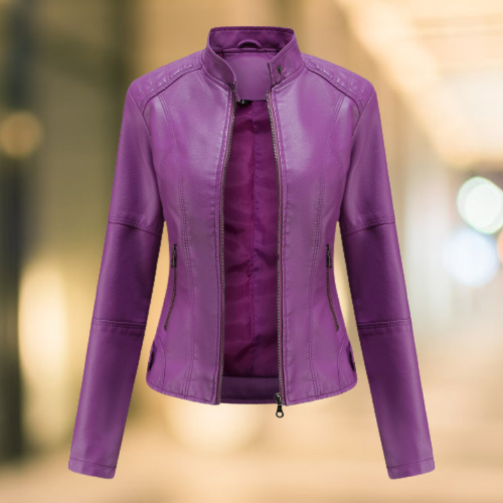 Drune | Elegante und schicke Lederjacke mit Stehkragen