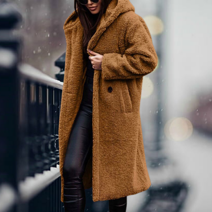 Drune | Teddyjacke mit Kapuze für Damen