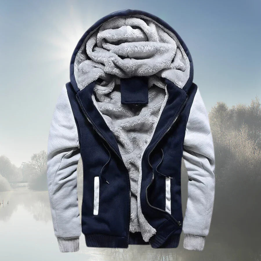Drune | fleecejacke mit kapuze und reißverschluss