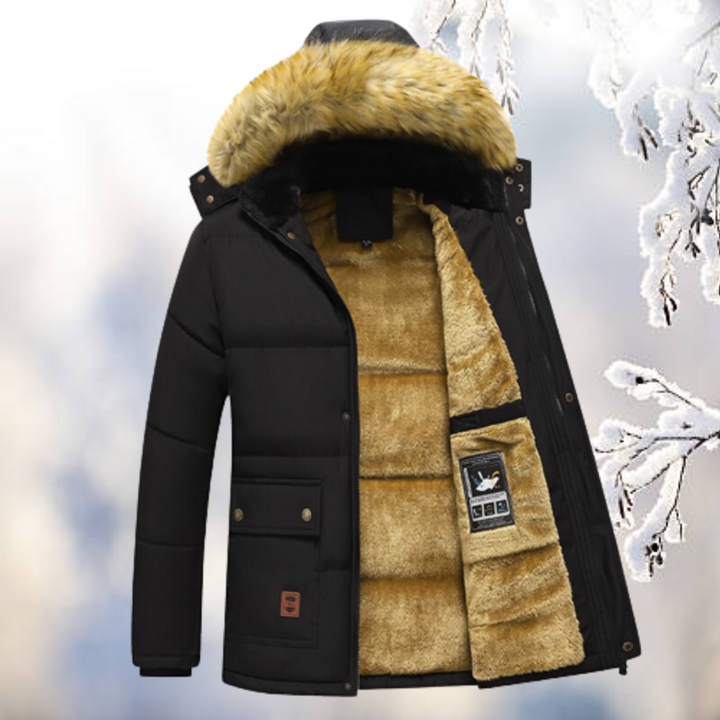 Drune | Parka Windbreaker mit Kapuze aus Kunstfell