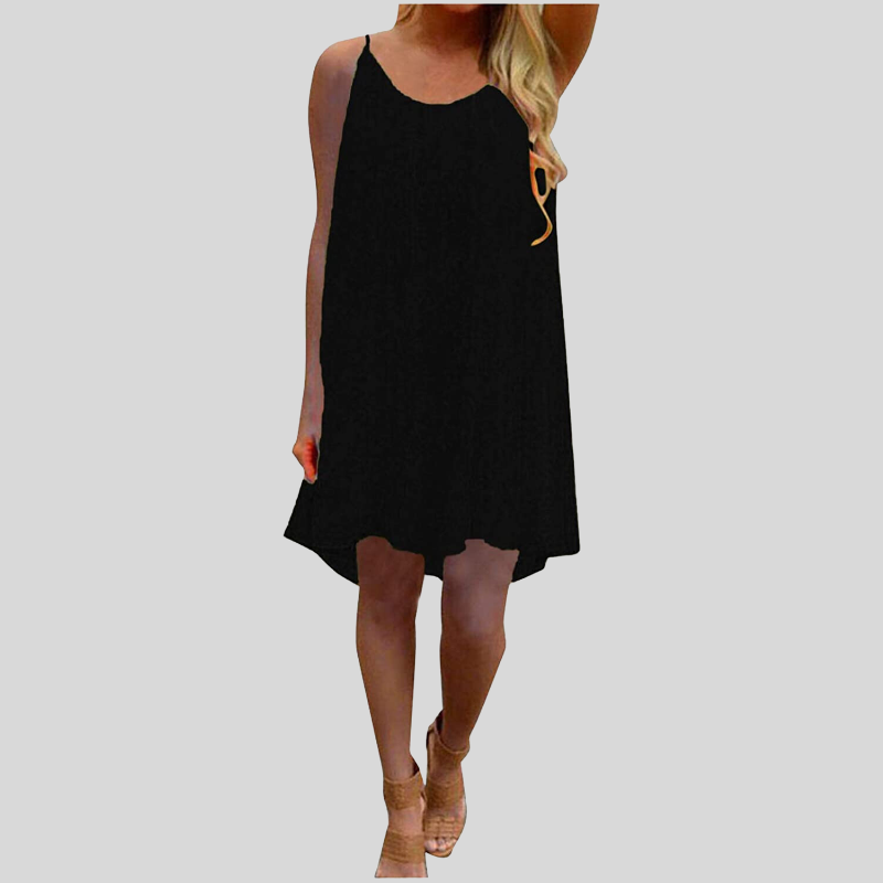 Drune | Sommerkleid Ärmellos mit Spaghettiträgern Leicht und Luftig Lässiger Schnitt