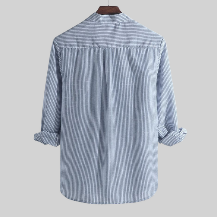 Drune – Lässig – Kurta Mit Halblangem Knopf Und Streifenmuster