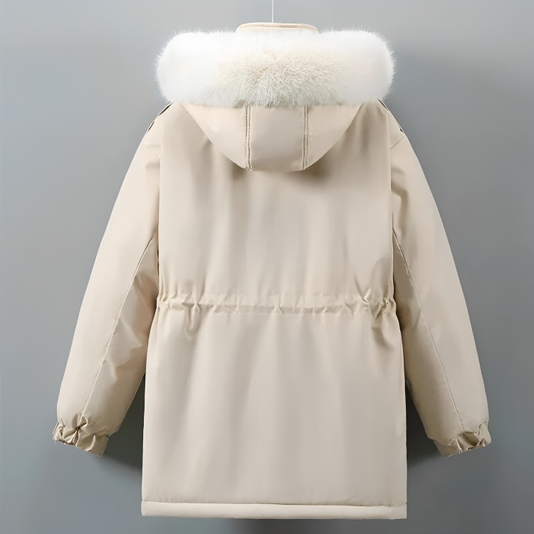 Drune | Winterjacke - gesteppte Jacke mit Kapuze, Pelzkragen und weichem Fleecefutter