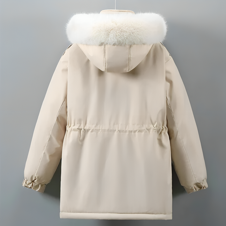 Drune | Winterjacke - gesteppte Jacke mit Kapuze, Pelzkragen und weichem Fleecefutter