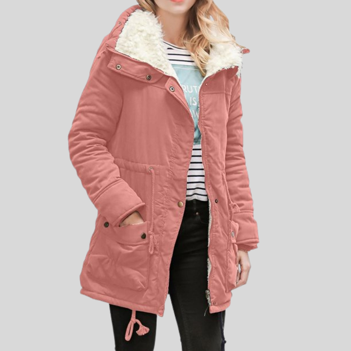 Drune | Parka Jacke Gefüttert Mit Fellbesatz Verstellbare Taille Winddicht Und Warm