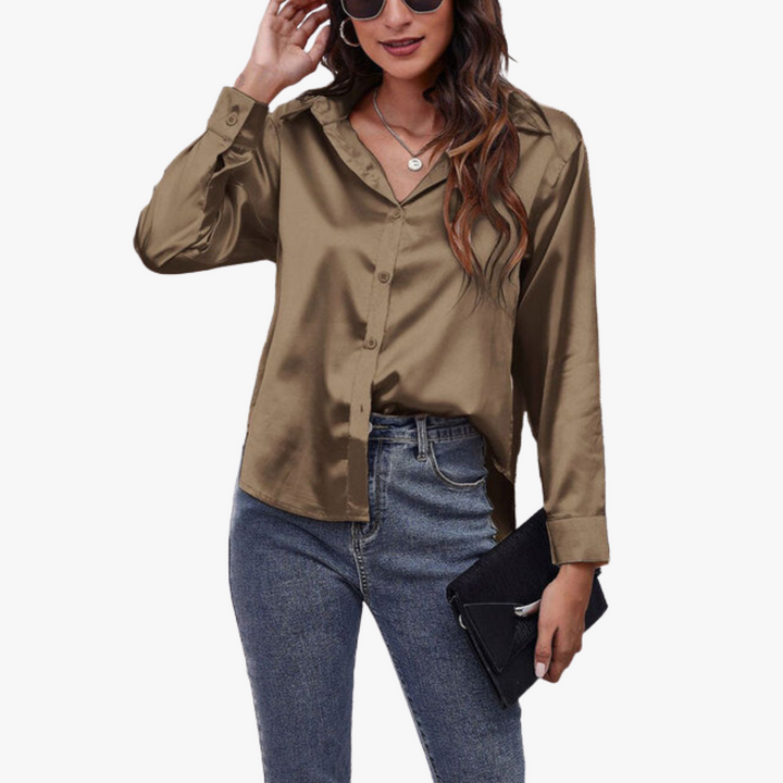 Drune | Klassische Bluse mit langen Ärmeln für Frauen