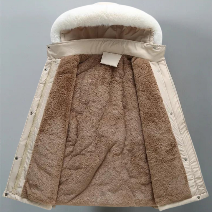 Drune | Winterjacke - gesteppte Jacke mit Kapuze, Pelzkragen und weichem Fleecefutter