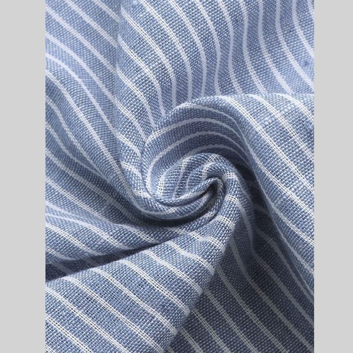 Drune – Lässig – Kurta Mit Halblangem Knopf Und Streifenmuster