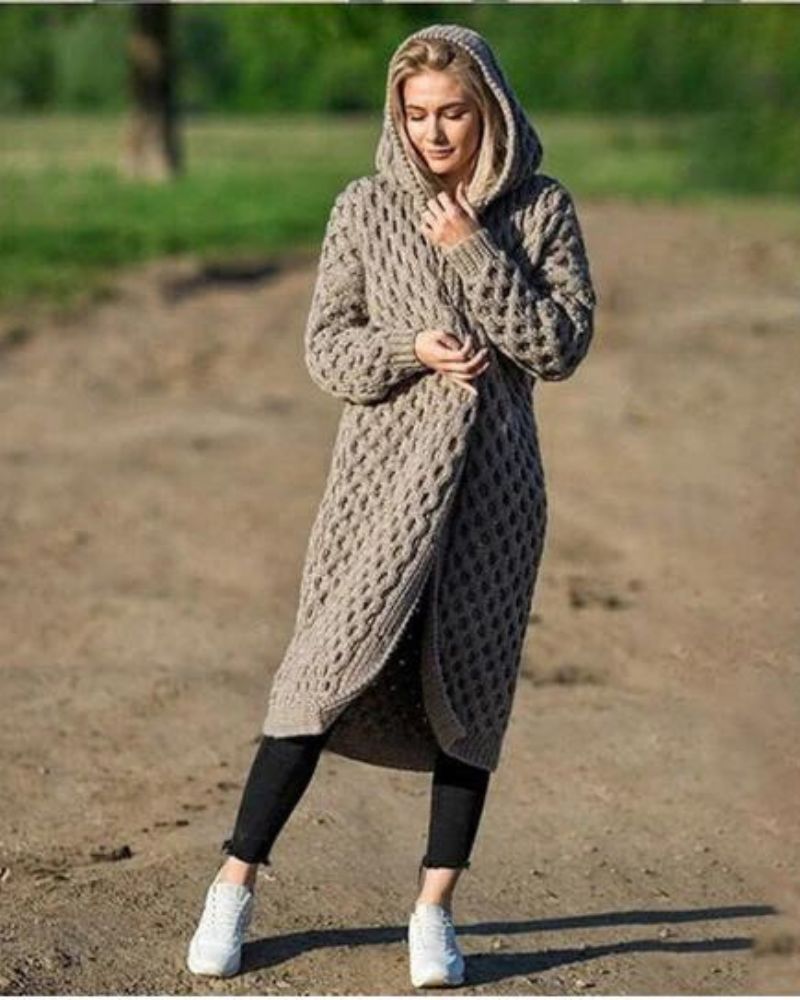 Drune Lange Strickjacke