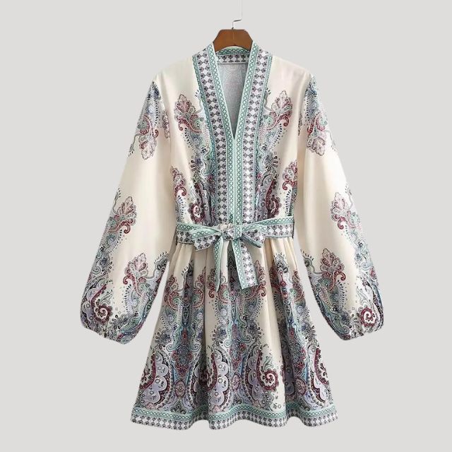 Drune | Midikleid Mit Kaschmir Feeling Und Taillengürtel