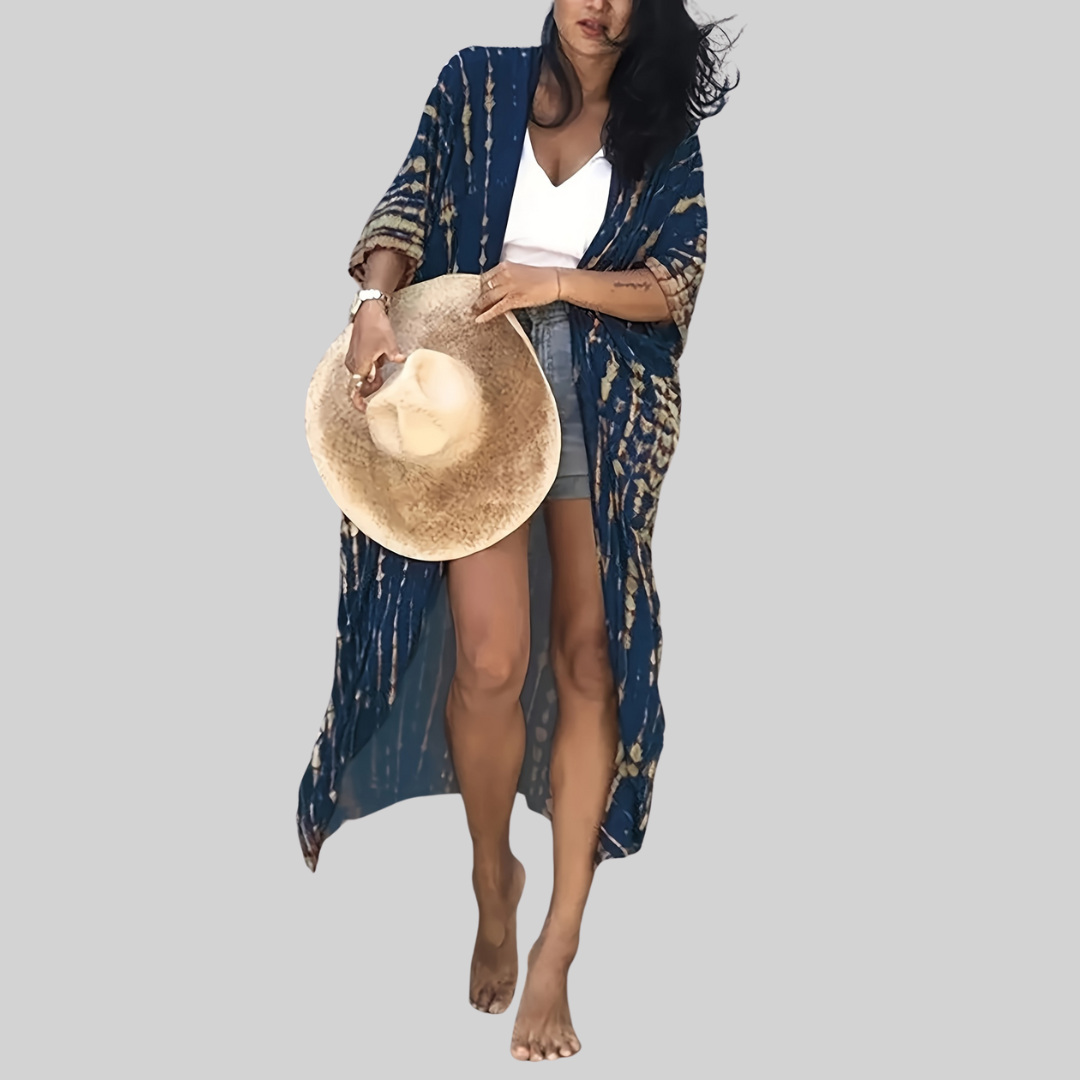 Drune Midi Kimono – Boho – Allover-Print Loose Fit