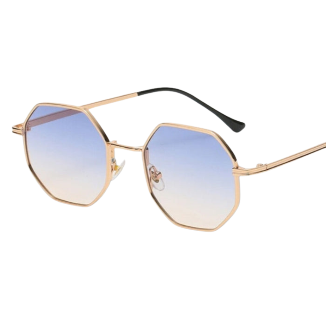 Drune Geld Sonnenbrille - Sommer - Metall Vieleckig
