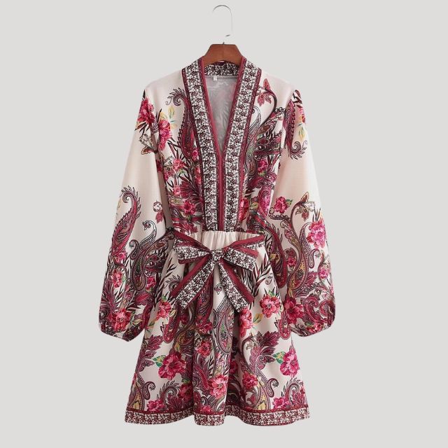 Drune | Midikleid Mit Kaschmir Feeling Und Taillengürtel