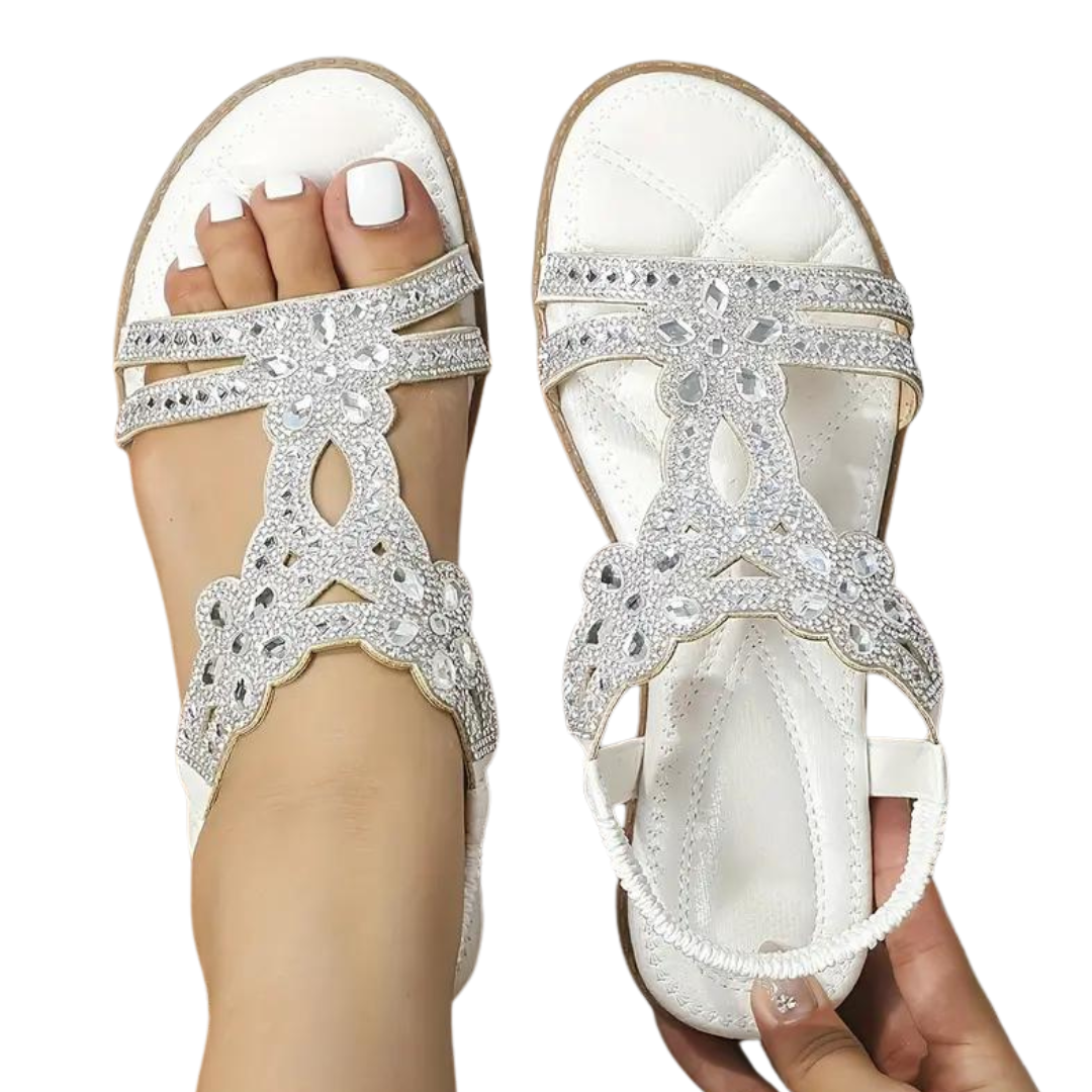 Drune Flache Sandalen - Schick - Elastischer Knöchelriemen
