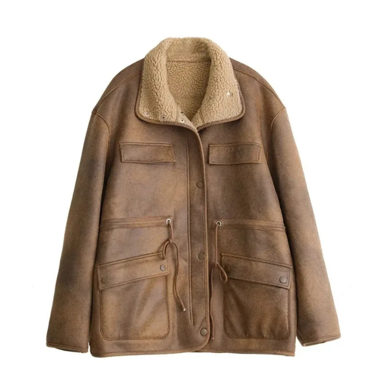 Drune | Suede Sherpa Mantel - TISHA
