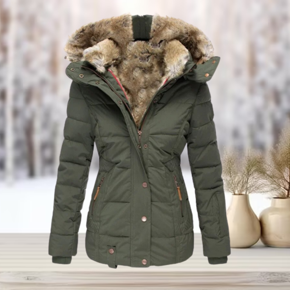 Drune | Wintermantel mit Pelzfutter und Kapuze - luxuriös und warm für Frauen