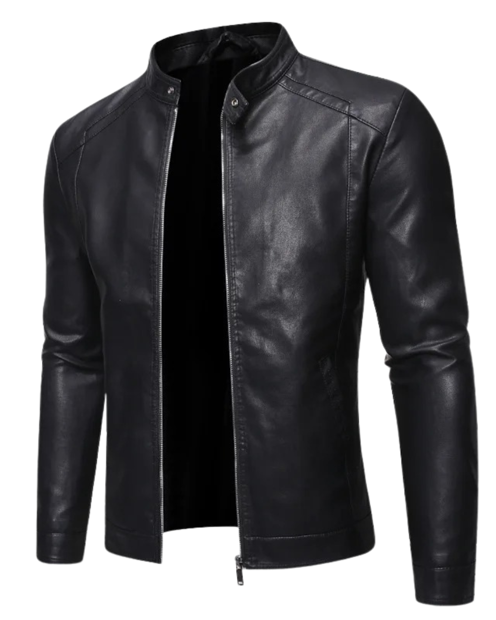 Drune | Lederjacke mit Stehkragen