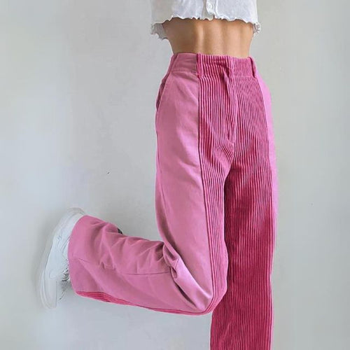 Drune | Gerippte Hose mit Hoher Taille