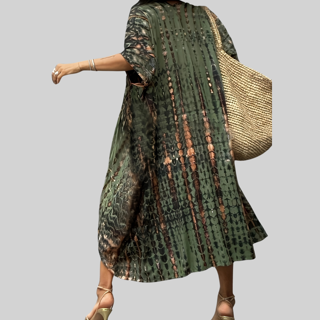 Drune Midi Kimono – Boho – Allover-Print Loose Fit