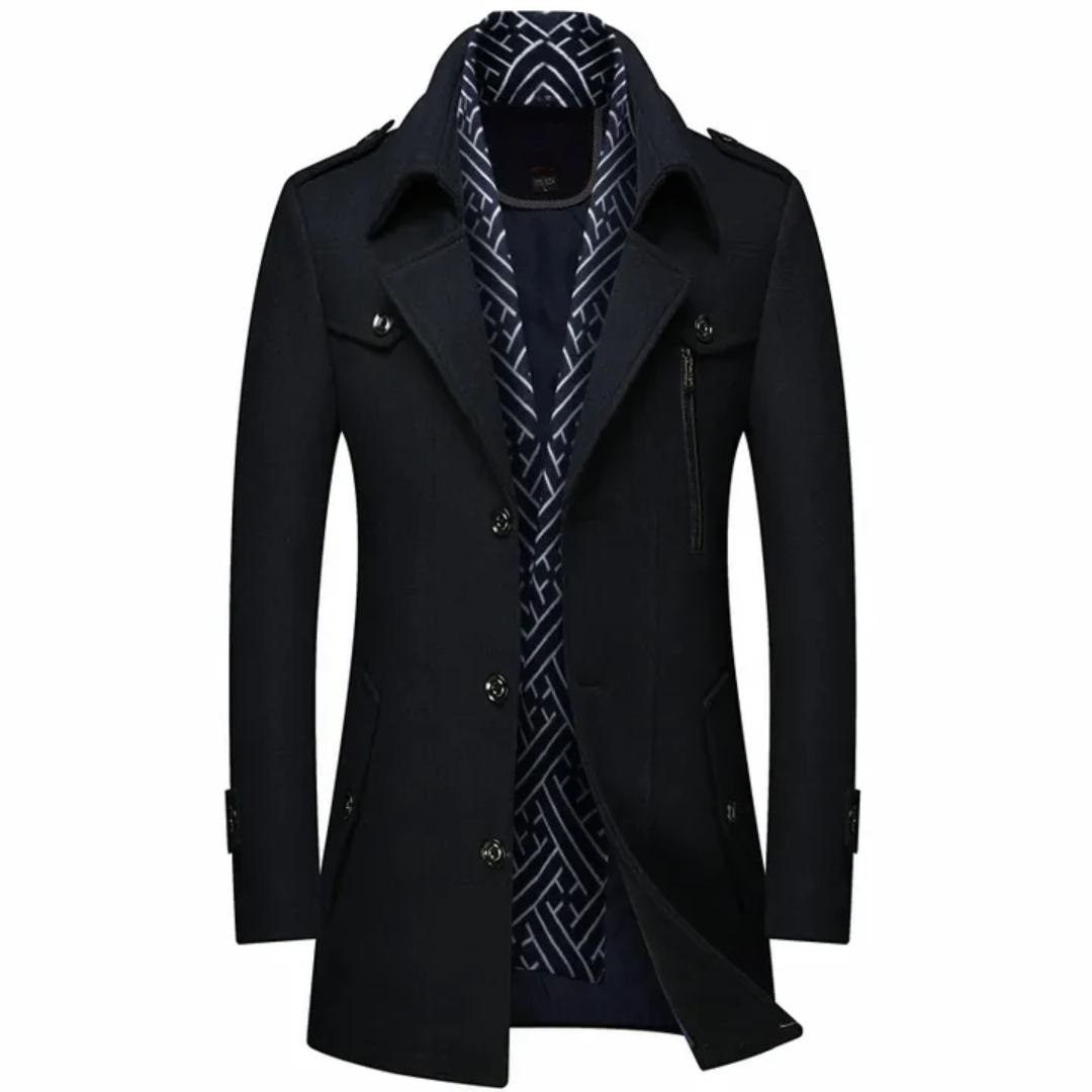 Drune | Langer Mantel Herren Schwarz