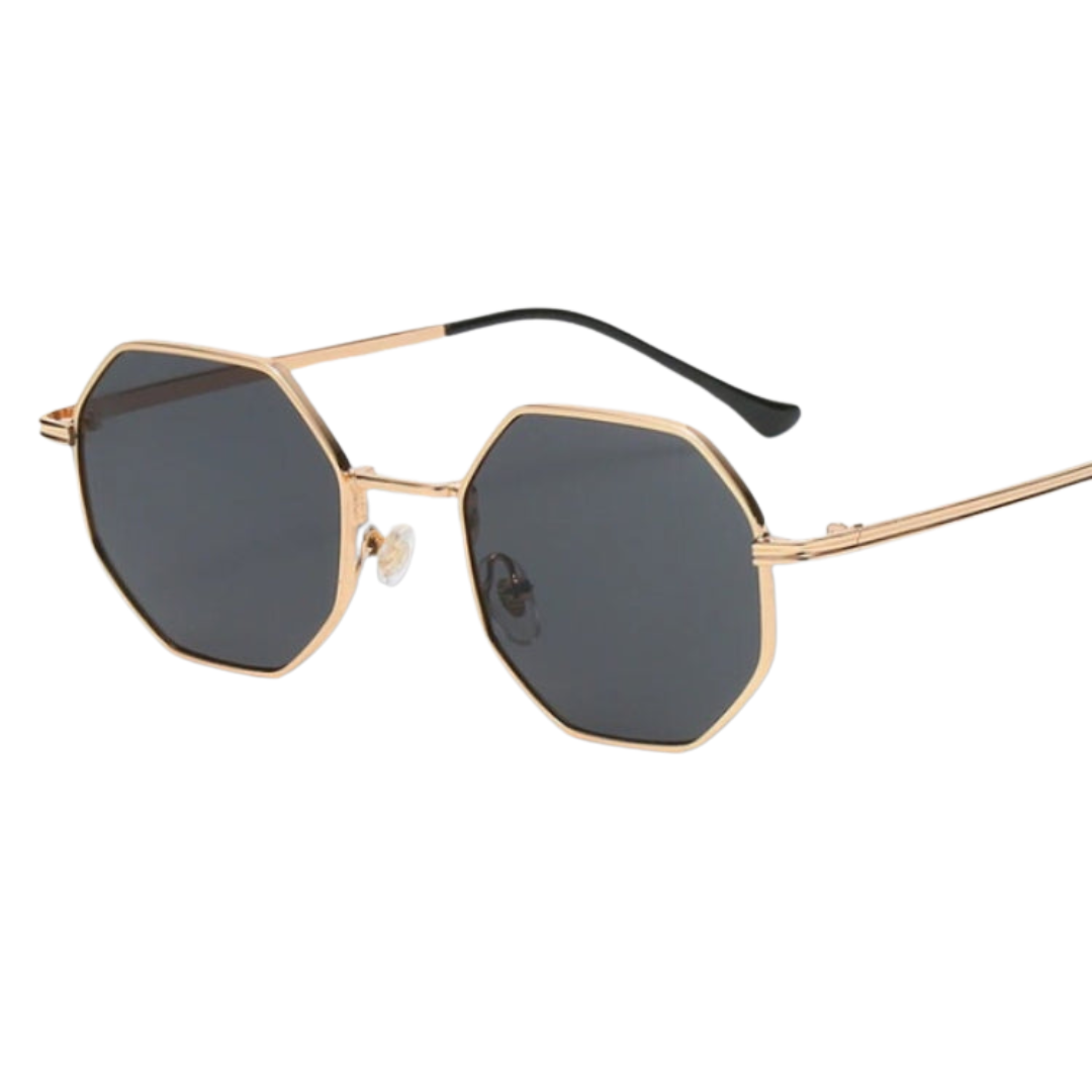 Drune Geld Sonnenbrille - Sommer - Metall Vieleckig