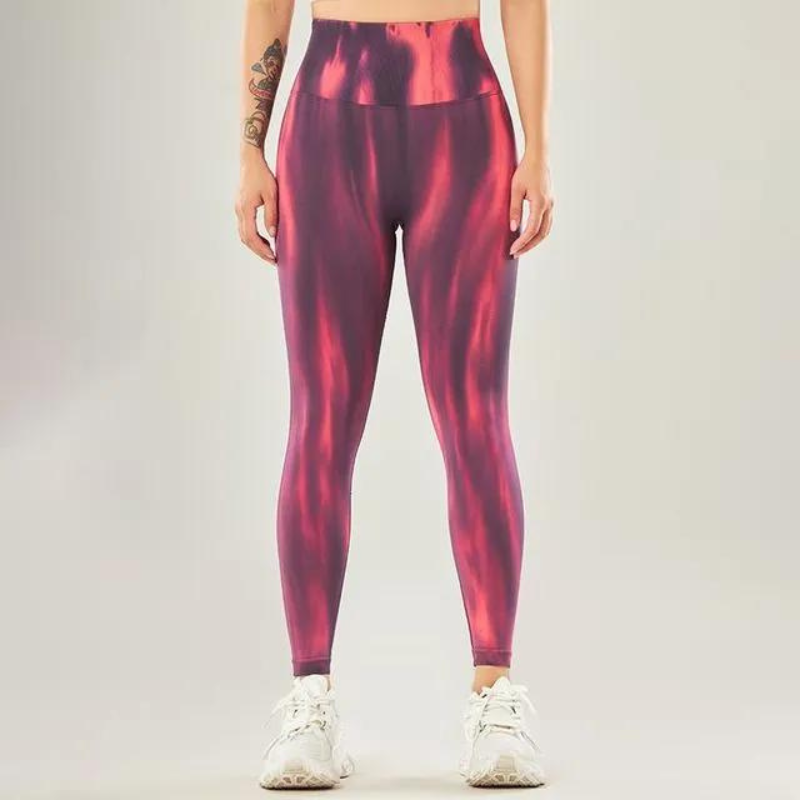 Drune | High Waist Leggings mit Wellenmuster - Perfekt für Freizeitaktivitäten für Damen