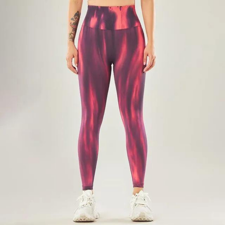 Drune | High Waist Leggings mit Wellenmuster - Perfekt für Freizeitaktivitäten für Damen