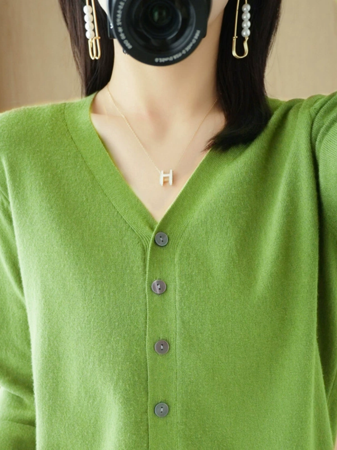 Drune | V-Ausschnitt Cardigan für Frauen - Lockerer Schnitt