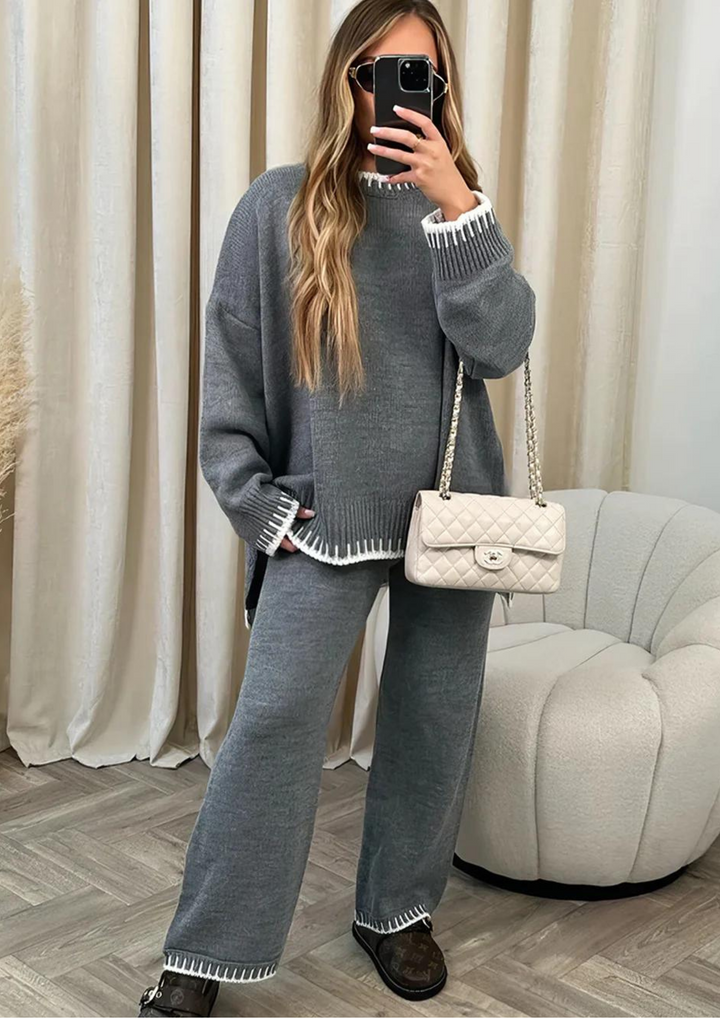 Drune | Damen Loungewear Satz mit Weiter Hose und Pullover