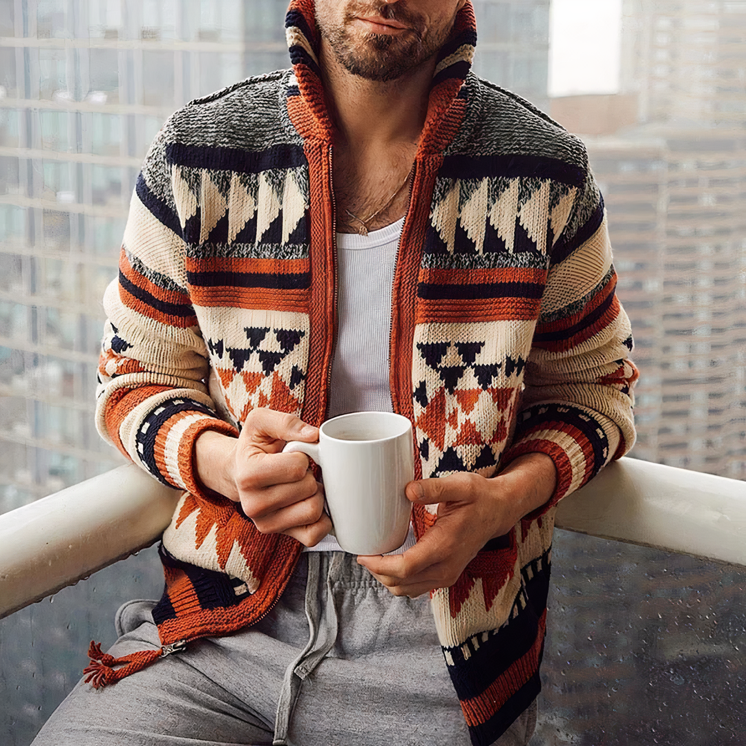 Drune | Jacquard Strickcardigan