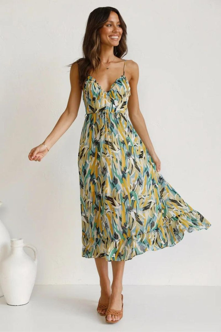 Drune | Buntes Midi-Kleid